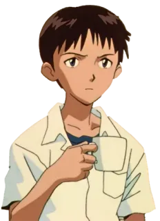 😠 Shinji Ikari Evangelion Anime, Garçon, Nerveux, Eva, Pilote telegram sticker