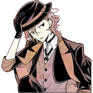 😒 Chuya Nakahara Bungou Stray Dogs Anime, Chuya Nakahara, Bungou Stray Dogs, Hut, Mantel telegram sticker