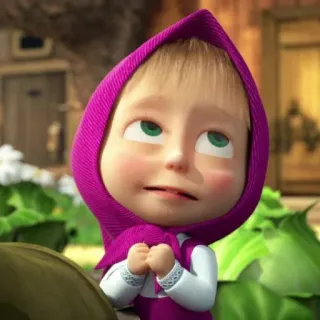 🙄 Masha Masha and the Bear cartoon, meisje, animatie, kind telegram sticker
