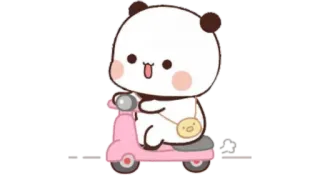 🫖 Panda, Patinete, Lindo, Animal, Dibujo animado telegram sticker