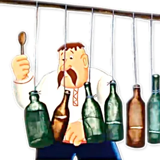 🎼 Musik, Flasche, Folk, Cartoon, Löffel telegram sticker