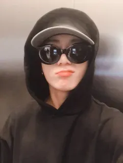 😎 pessoa, óculos de sol, moletom com capuz, chapéu, selfie whatsapp sticker