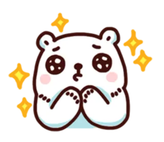 🙍 곰, 귀여운, 반짝이, 만화 telegram sticker
