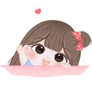 🎀 cartoon, girl, kawaii, heart, cute, anime telegram sticker