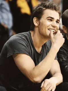 😂 mężczyzna, aktor, portret, uśmiech, paul wesley telegram sticker