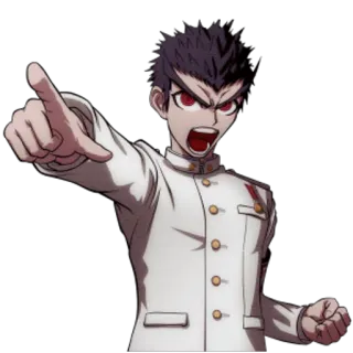 👈 Mondo Owada Danganronpa Anime, Danganronpa, Mondo Owada, Urlare, Indicare, Arrabbiato telegram sticker
