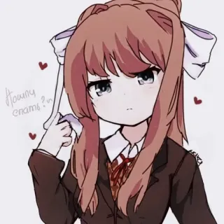 📄 Monika Doki Doki Literature Club! Пошли спать? animé, doki doki literature club, monika, mignon, fille telegram sticker