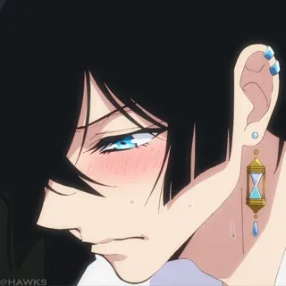 ♟ @HAWKS Anime, Traurig, Träne, Emo, Mann telegram sticker