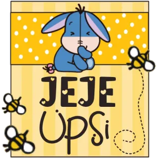 🍯 JEJE
UPsi Иа, пчелы, мультфильм, милый, стикер, винни пух telegram sticker