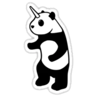 🐼 팬더, 유니콘, 동물, 스티커, 귀여운, 만화 telegram sticker
