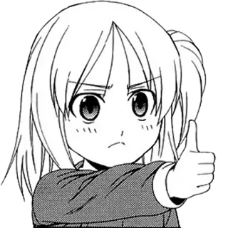 👍 Anime, Garota, Joinha, Mangá, Fofo, Desenho animado whatsapp sticker