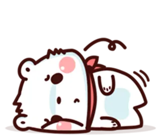 😞 beer, schattig, kawaii, sticker, cartoon, dier, slaperig telegram sticker