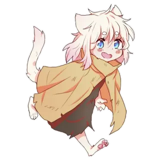 😸 кот, аниме, чиби, милый, животное, мультфильм telegram sticker