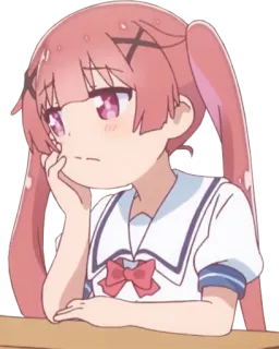😕 Anime, Gadis, Sedih, Cemberut, Seragam sekolah, Lucu telegram sticker