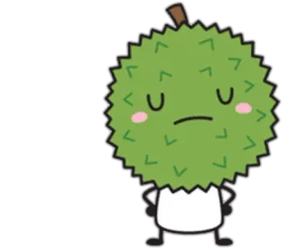 😑 Durian, Owoc, słodki, Postać, Jedzenie telegram sticker