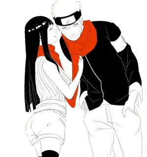 👫 Naruto 애니메이션, 커플, 만화, 팬아트, 머플러, 로맨스 telegram sticker
