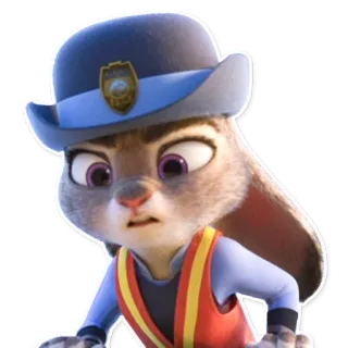 😟 Judy Hopps Zootopia lapin, police, dessin animé, Disney, policier whatsapp sticker