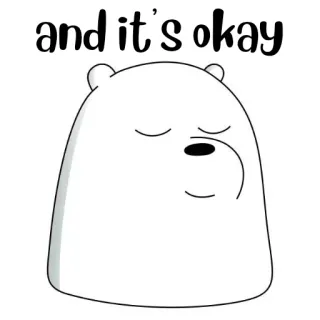 🐻‍❄️ Ice Bear We Bare Bears and it's okay Ice Bear, We Bare Bears, dessin animé, mignon, ours, ok whatsapp sticker