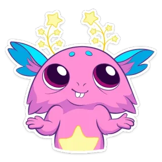 🤷‍♂️ potwór, słodki, kreskówka, gwiazda, różowy, kosmita whatsapp sticker