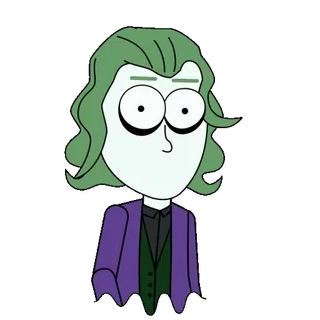 🔪 Joker Joker, cartoon, villain, comic book character, DC Comics, purple suit, green hair whatsapp sticker