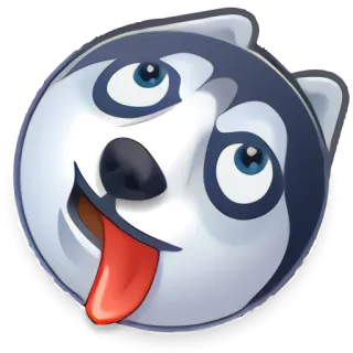 🦇 chien, husky, dessin animé, animal, mignon, animal de compagnie telegram sticker