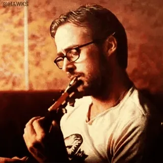 🎸 Ryan Gosling นักแสดง, กีตาร์, แว่นตา, เพลง, คนดัง telegram sticker
