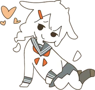 😏 anime, cartoon, kawaii, cute, school uniform whatsapp sticker