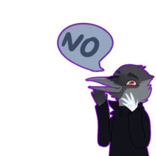 ❌ NO corvo, uccello, negativo, disaccordo, no, animale telegram sticker