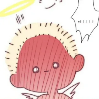 ✨ V!!!!! ángel, lindo, pegatina, gracioso, dibujos animados, dibujo whatsapp sticker