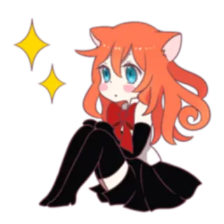 ✨ 애니메이션, 네코미미, 카와이, 치비, 귀여운, 만화 telegram sticker