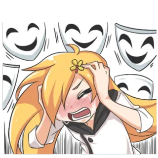 🎭 anime, crying, sad, emotion, mask, character telegram sticker