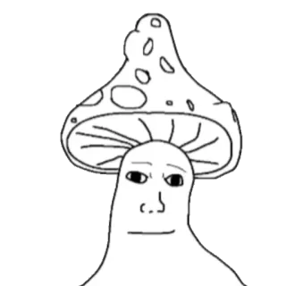 🍄 Wojak mushroom, wojak, meme, internet telegram sticker