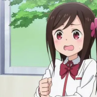 😧 anime, girl, schoolgirl, cartoon, shocked, cute telegram sticker