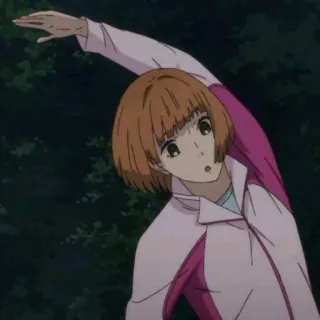 😯 Anime, Dziewczyna, Ćwiczenia, Rozciąganie, Kobieta, Fitness telegram sticker