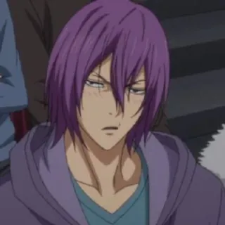 ☺️ Atsushi Murasakibara Kuroko's Basketball Аниме, Персонаж, Фиолетовые волосы, Толстовка, Выражение whatsapp sticker