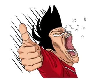👍 Jempol ke atas, Anime, Kartun, Berlebihan, Lucu, Positif telegram sticker