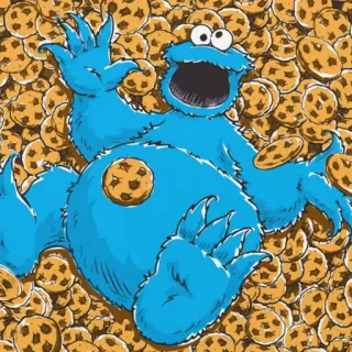 🤑 Cookie Monster Sesame Street คุกกี้มอนสเตอร์, คุกกี้, เซซามีสตรีท, การ์ตูน, สีน้ำเงิน, สัตว์ประหลาด telegram sticker