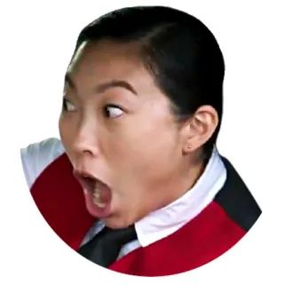 😲 woman, shocked, surprised, asian, face, expression telegram sticker