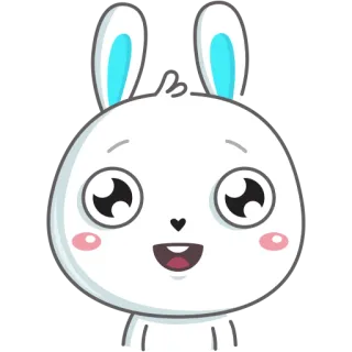 😍 Hase, Kaninchen, süß, kawaii, Tier, Cartoon telegram sticker