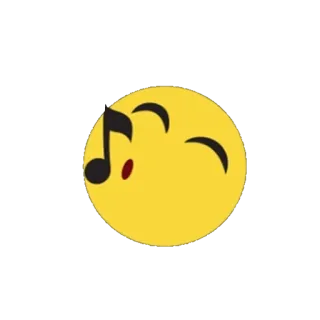 🎶 emoji, música, nota, cara, amarillo, icono whatsapp sticker