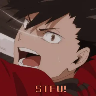 🥇 STFU! animé, en colère, crier, TG whatsapp sticker