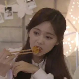 🤔 woman, eating, food, chopsticks, dinner, portrait telegram sticker