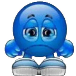 🫥 emoji, sad, blue, character, cartoon, digital art telegram sticker