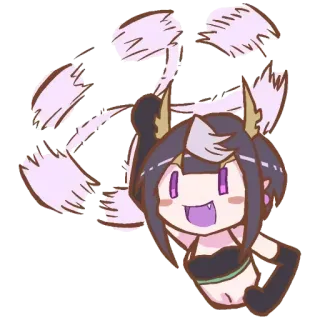 😃 anime, cartoon, girl, cute, monster, fangs, horns, kawaii telegram sticker