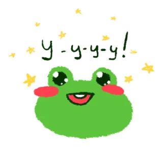 🥰 y-y-y-y! rana, carino, animale, stelle, cartoni animati, espressione, felice whatsapp sticker
