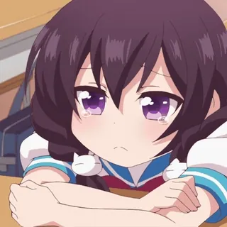 😭 Anime, Dziewczyna, Płacz, Smutny, Mundur szkolny telegram sticker