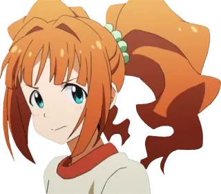 😠 ragazza anime, capelli arancioni, codini, personaggio dei cartoni animati, anime telegram sticker