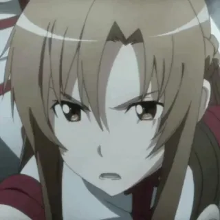 🧡 Asuna Yuuki Sword Art Online アニメ, ソードアート・オンライン, アスナ, 怒り, 戦闘 telegram sticker
