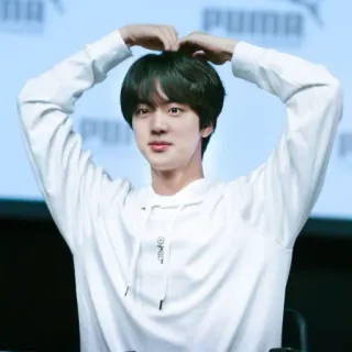 🐹 Jin Jin, K-pop, BTS, ca sĩ, Hàn Quốc, thần tượng, trái tim, dễ thương telegram sticker