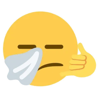 😑 emoji, thumbs up, crying, hand gestures telegram sticker